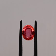 Natural Padparadscha Sapphire Oval 7.4x5.8mm Single Piece Approximately 1.35 Carat