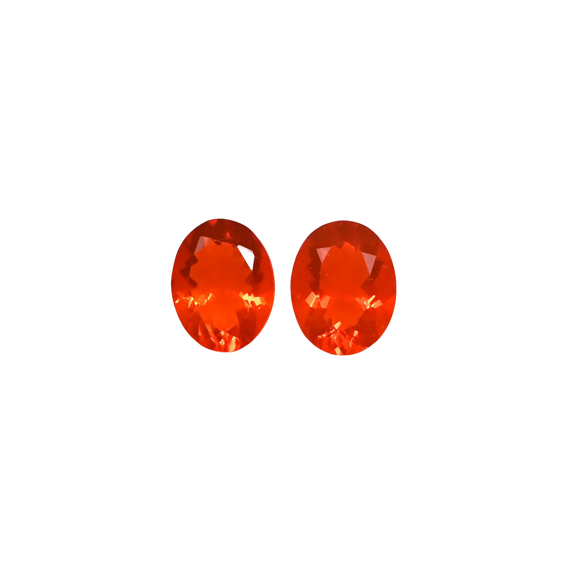 Fire Opal Oval 9x7mm Matching Pair Approximately 2 Carats