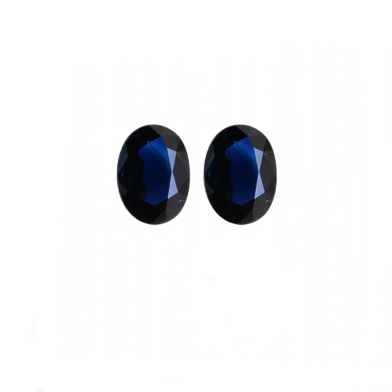 Midnight Blue Thai Sapphire Oval 7x5mm Matching Pair Approximately 2.35 Carat