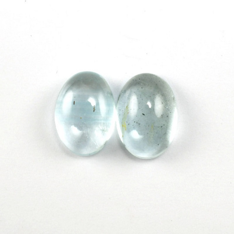 Aquamarine Cab Oval 14x10mm Approximately 10 Carat Matching Pair
