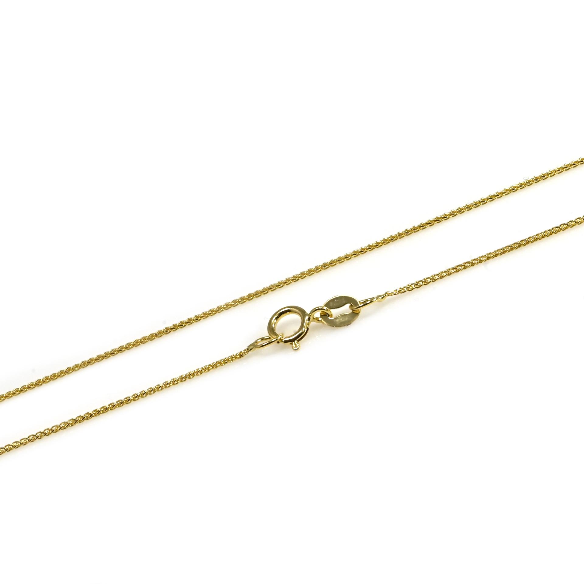 20" Foxtail Chain Necklace in 14K Solid Yellow Gold Approximately 0.80mm Chain and 5mm Spring Ring Clasp.