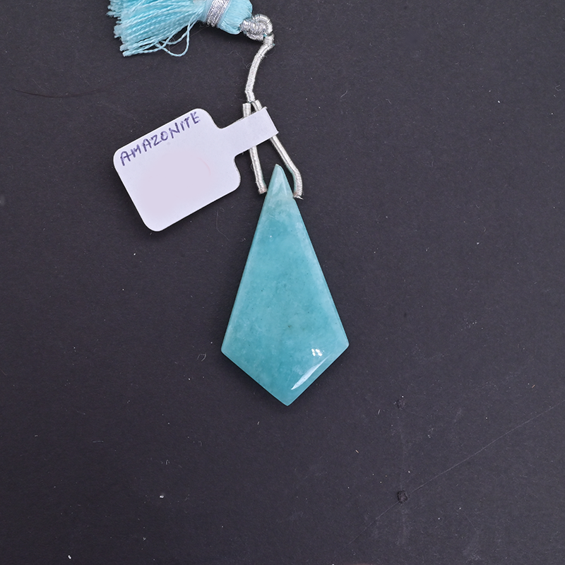 Amazonite Drop Shield Shape 40x21mm Drilled Bead Single Pendant Piece
