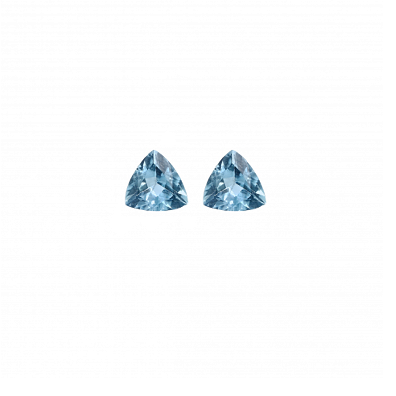 Aquamarine Trillion 5mm Matching Pair Approximately 0.64 Carat