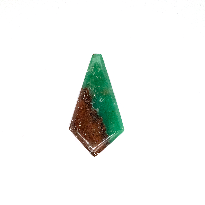 Boulder Chrysoprase Shield Shape 39x21mm Top to Half Drilled Single Piece