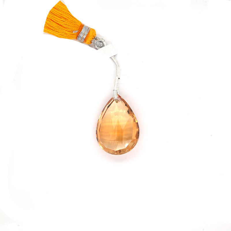 Citrine Drop Almond Shape 24x17mm Drilled Bead Single Pendant Piece