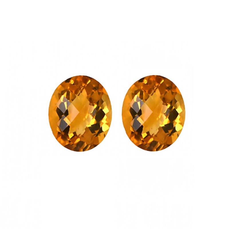 Citrine Oval 11x9mm Matching Pair Approximately 6.30 Carat