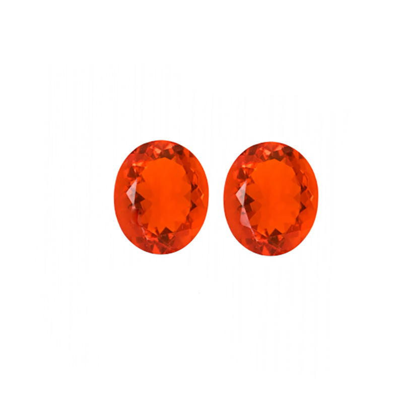 Fire Opal Oval 12x10mm Matching Pair 6.10 Carat