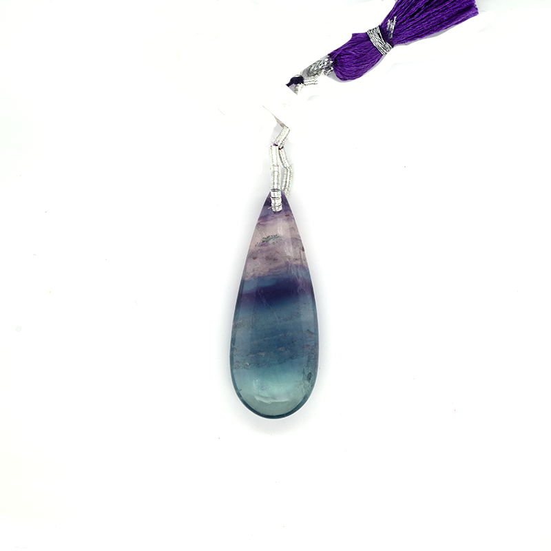 Fluorite Drops Almond Shape 36x13mm Drilled Beads Single Pendant Piece
