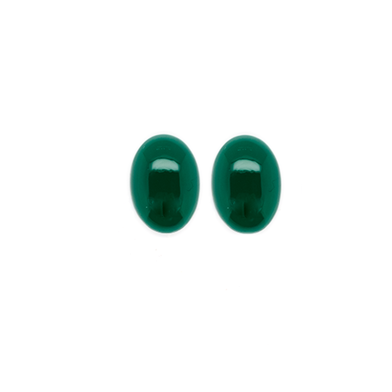 Green Onyx Cab Oval 14X10 mm Approximately 9.17 Carat