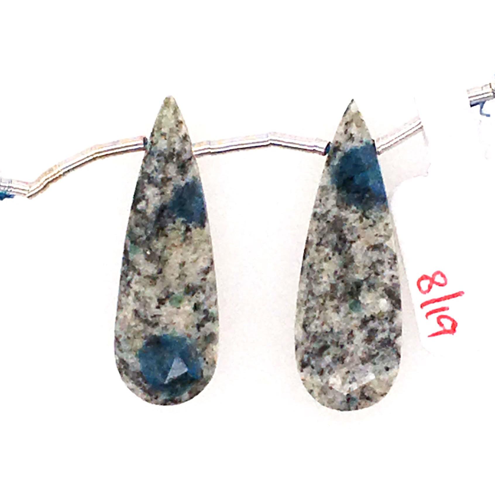 K-2 Jasper Drops Almond Shape 30x10mm Drilled Beads Matching Pair