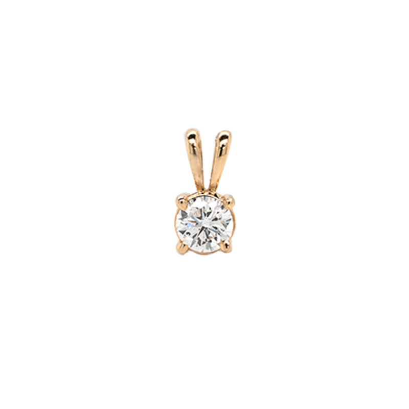 Lab Grown Diamond 0.36 Carat, Round 4.5mm Pendant in 14k Yellow Gold (Chain not Included)