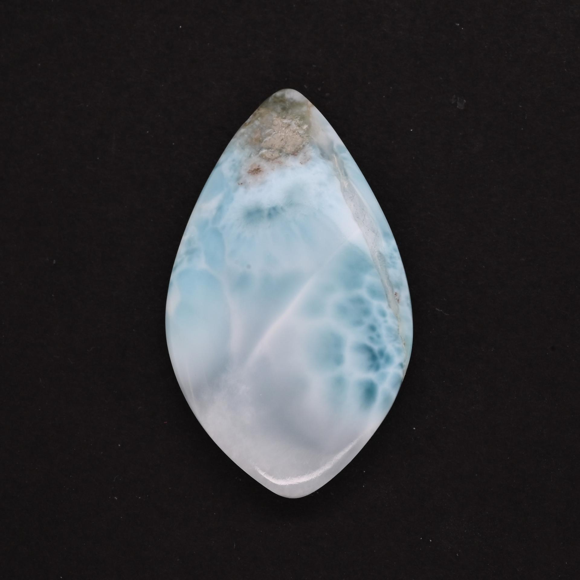 Larimar Drops Leaf Shape 39x24mm Drilled Drops Single Pendant Piece