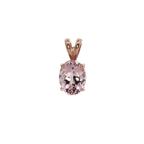 Morganite Oval Shape 1.15 Carat Pendant in 14K Rose Gold