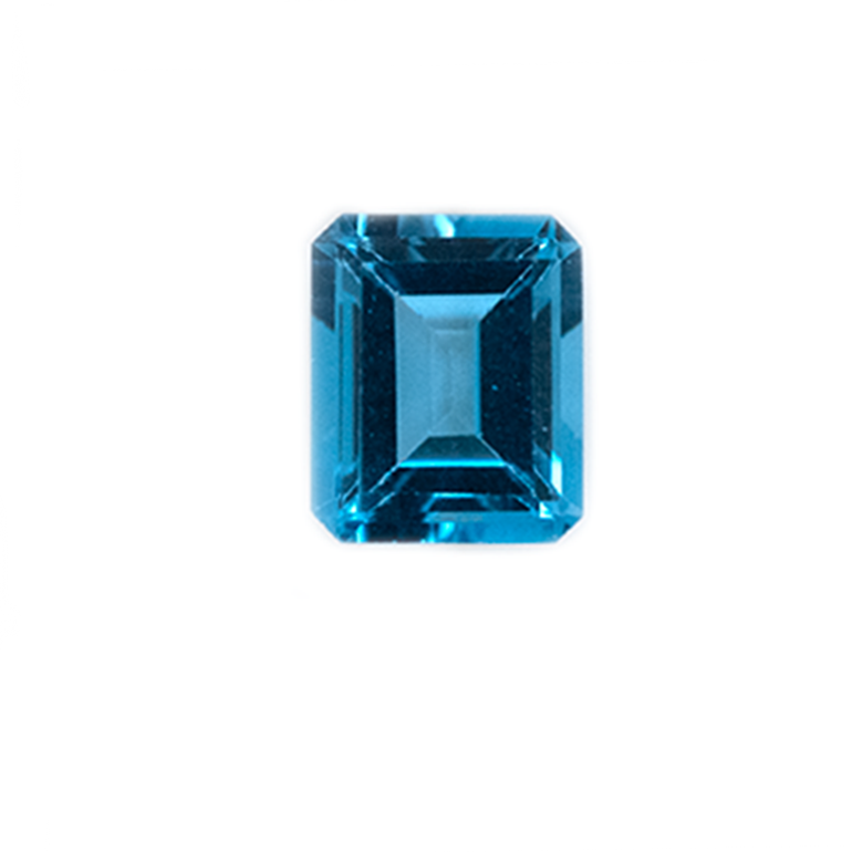 Swiss Blue Topaz Emerald Cut 12x10mm Single Piece Approximately 7.31 Carat