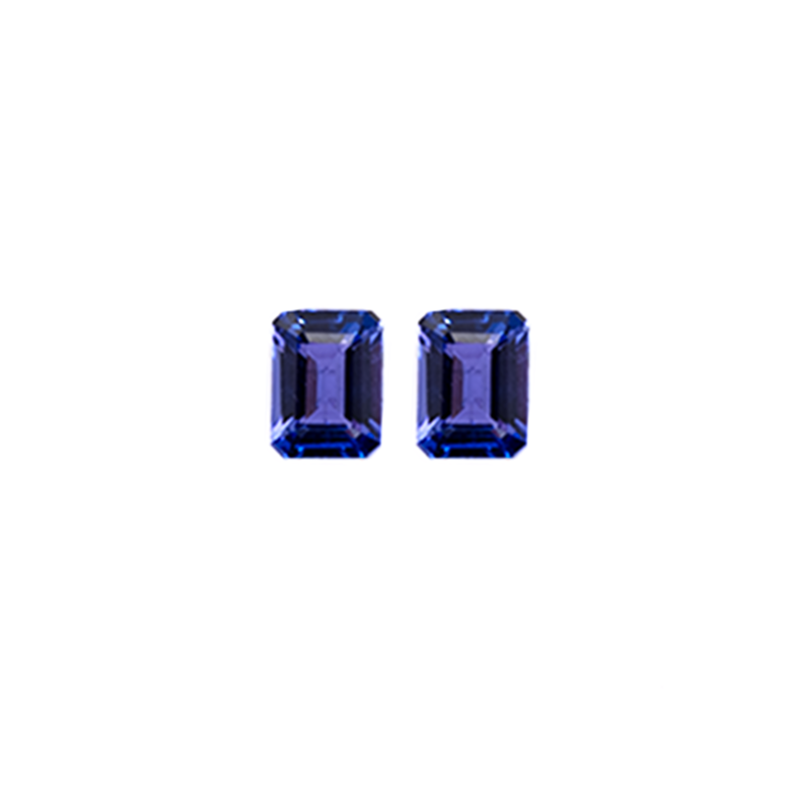 Tanzanite Emerald Cut 8x6mm Matching Pair Approximately 3.15 Carat